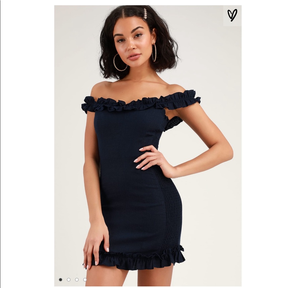Elati Ruffled Off-the-Shoulder Bodycon Dress